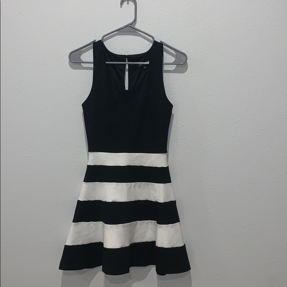 Express black and white striped dress